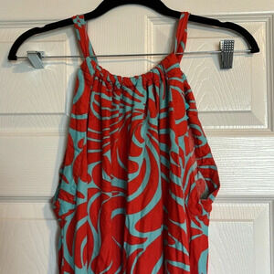 Escapada Red and Blue Maxi Dress